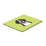 Caroline'S Treasures Checkerboard Lime Green Bernese Mountain Dog Mouse Pad/Hot Pad/Trivet (Bb1299Mp)