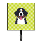 Caroline'S Treasures Bb1299Sh4 Checkerboard Lime Green Bernese Mountain Dog Leash Or Key Holder, Small, Multicolor