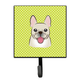 Caroline'S Treasures Bb1300Sh4 Checkerboard Lime Green French Bulldog Leash Or Key Holder, Small, Multicolor