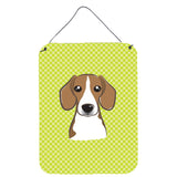 Caroline'S Treasures Checkerboard Lime Green Beagle Wall Or Door Hanging Prints, 16 X 12