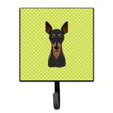 Caroline'S Treasures Bb1302Sh4 Checkerboard Lime Green Min Pin Leash Or Key Holder, Small, Multicolor
