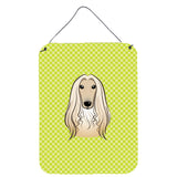 Caroline'S Treasures Checkerboard Lime Green Afghan Hound Wall Or Door Hanging Prints, 16 X 12