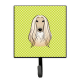 Caroline'S Treasures Bb1306Sh4 Checkerboard Lime Green Afghan Hound Leash Or Key Holder, Small, Multicolor