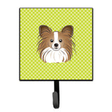 Caroline'S Treasures Bb1310Sh4 Checkerboard Lime Green Papillion Leash Or Key Holder, Small, Multicolor