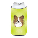 Checkerboard Lime Green Papillon Tall Boy Beverage Insulator Hugger Bb1310Tbc