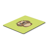 Caroline'S Treasures Checkerboard Lime Green Chocolate Brown Shih Tzu Mouse Pad/Hot Pad/Trivet (Bb1311Mp)