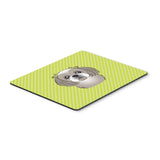 Caroline'S Treasures Checkerboard Lime Green Gray Silver Shih Tzu Mouse Pad/Hot Pad/Trivet (Bb1312Mp)