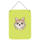 Caroline'S Treasures Checkerboard Lime Green Chihuahua Wall Or Door Hanging Prints, 16 X 12