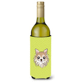 Checkerboard Lime Green Chihuahua Wine Bottle Beverage Insulator Hugger Bb1313Literk