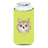Checkerboard Lime Green Chihuahua Tall Boy Beverage Insulator Hugger Bb1313Tbc
