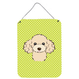 Caroline'S Treasures Checkerboard Lime Green Buff Poodle Wall Or Door Hanging Prints, 16 X 12