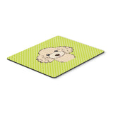 Caroline'S Treasures Checkerboard Lime Green Buff Poodle Mouse Pad/Hot Pad/Trivet (Bb1320Mp)