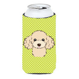 Checkerboard Lime Green Buff Poodle Tall Boy Beverage Insulator Hugger Bb1320Tbc