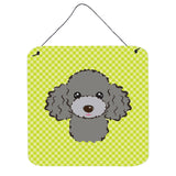 Caroline'S Treasures Lime Green Silver Gray Poodle Aluminium Metal Wall Or Door Hanging Prints, 6 X 6