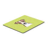 Caroline'S Treasures Checkerboard Lime Green Jack Russell Terrier Mouse Pad/Hot Pad/Trivet (Bb1322Mp)