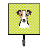 Caroline'S Treasures Bb1323Sh4 Checkerboard Lime Green Jack Russell Terrier Leash Or Key Holder, Small, Multicolor
