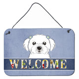 Caroline'S Treasures Bb1394Ds812 Maltese Welcome Wall Or Door Hanging Prints, 8 X 12, Multicolor