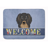 Caroline'S Treasures Longhair Black Tan Dachshund Welcome Floor Mat, 19 X 27, Multicolor