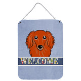 Caroline'S Treasures Bb1400Ds1216 Longhair Red Dachshund Welcome Wall Or Door Hanging Prints, 16 X 12, Multicolor