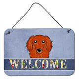 Caroline'S Treasures Bb1400Ds812 Longhair Red Dachshund Welcome Wall Or Door Hanging Prints, 8 X 12, Multicolor