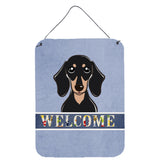 Caroline'S Treasures Bb1401Ds1216 Smooth Black And Tan Dachshund Welcome Wall Or Door Hanging Prints, 16 X 12, Multicolor,
