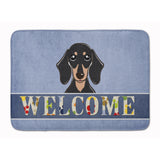 Caroline'S Treasures Smooth Black And Tan Dachshund Welcome Floor Mat, 19 X 27, Multicolor