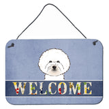 Caroline'S Treasures Bb1403Ds812 Bichon Frise Welcome Wall Or Door Hanging Prints, 8 X 12, Multicolor