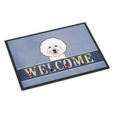 Caroline'S Treasures Bb1403Jmat Bichon Frise Welcome Indoor Or Outdoor Mat, 24 X 36, Multicolor