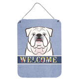 Caroline'S Treasures Bb1406Ds1216 White English Bulldog Welcome Wall Or Door Hanging Prints, 16 X 12, Multicolor