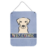 Caroline'S Treasures Bb1408Ds1216 Yellow Labrador Welcome Wall Or Door Hanging Prints, 16 X 12, Multicolor