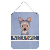 Caroline'S Treasures Bb1418Ds1216 Yorkie Puppy Welcome Wall Or Door Hanging Prints, 16 X 12, Multicolor