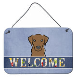 Caroline'S Treasures Bb1420Ds812 Chocolate Labrador Welcome Wall Or Door Hanging Prints, 8 X 12, Multicolor