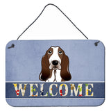 Caroline'S Treasures Bb1429Ds812 Basset Hound Welcome Wall Or Door Hanging Prints, 8 X 12, Multicolor