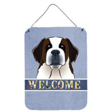 Caroline'S Treasures Bb1432Ds1216 Saint Bernard Welcome Wall Or Door Hanging Prints, 16 X 12, Multicolor