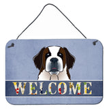 Caroline'S Treasures Bb1432Ds812 Saint Bernard Welcome Wall Or Door Hanging Prints, 8 X 12, Multicolor