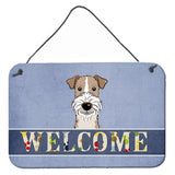Caroline'S Treasures Bb1433Ds812 Wire Haired Fox Terrier Welcome Wall Or Door Hanging Prints, 8 X 12, Multicolor