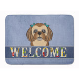Caroline'S Treasures Chocolate Brown Shih Tzu Welcome Floor Mat, 19 X 27, Multicolor