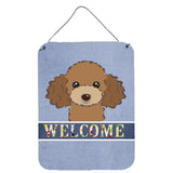 Caroline'S Treasures Bb1442Ds1216 Chocolate Brown Poodle Welcome Wall Or Door Hanging Prints, 16 X 12, Multicolor