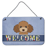 Caroline'S Treasures Bb1442Ds812 Chocolate Brown Poodle Welcome Wall Or Door Hanging Prints, 8 X 12, Multicolor