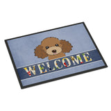Caroline'S Treasures Bb1442Jmat Chocolate Brown Poodle Welcome Indoor Or Outdoor Mat, 24 X 36, Multicolor