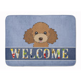Caroline'S Treasures Chocolate Brown Poodle Welcome Floor Mat, 19 X 27, Multicolor