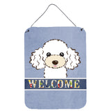 Caroline'S Treasures Bb1443Ds1216 White Poodle Welcome Wall Or Door Hanging Prints, 16 X 12, Multicolor