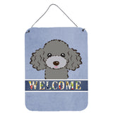Caroline'S Treasures Bb1445Ds1216 Silver Gray Poodle Welcome Wall Or Door Hanging Prints, 16 X 12, Multicolor