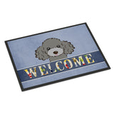 Caroline'S Treasures Bb1445Jmat Silver Gray Poodle Welcome Indoor Or Outdoor Mat, 24 X 36, Multicolor