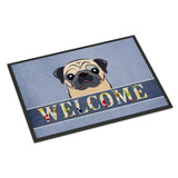 Caroline'S Treasures Bb1448Mat Fawn Pug Welcome Indoor Or Outdoor Mat, 18 X 27, Multicolor