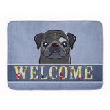 Caroline'S Treasures Black Pug Welcome Floor Mat, 19 X 27, Multicolor