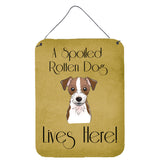 Caroline'S Treasures Bb1450Ds1216 Jack Russell Terrier Spoiled Dog Lives Here Wall Or Door Hanging Prints, 16 X 12, Multic