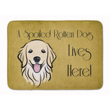 Caroline'S Treasures Golden Retriever Spoiled Dog Lives Here Floor Mat, 19 X 27, Multicolor