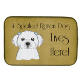 Caroline'S Treasures Maltese Spoiled Dog Lives Here Dish Drying Mat, 14 X 21