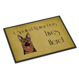 Caroline'S Treasures Bb1459Mat German Shepherd Spoiled Dog Lives Here Indoor Or Outdoor Mat, 18 X 27, Multicolor